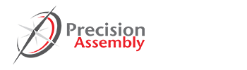 Logo for Precision Assembly. Specializing in mechanical box build and PCB assembly